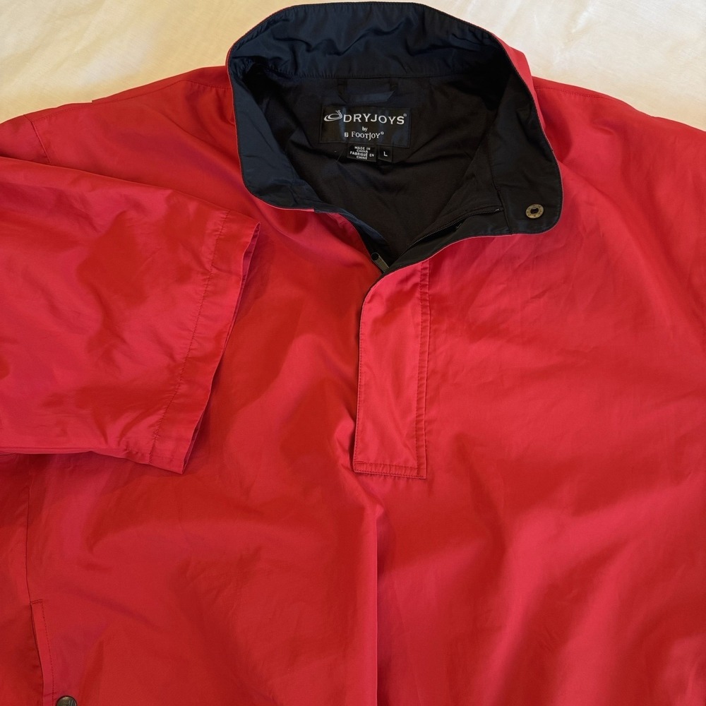 FootJoy DryJoys Windshirt Large Red Short Sleeve Qtr Zip Golf Pullover Jacket
